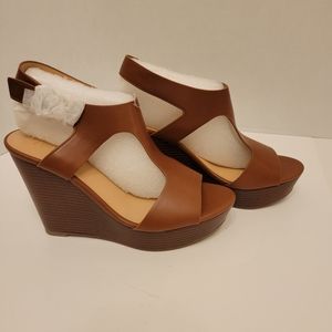 Thalia sodi vallerip cognac women's wedges size 9.5